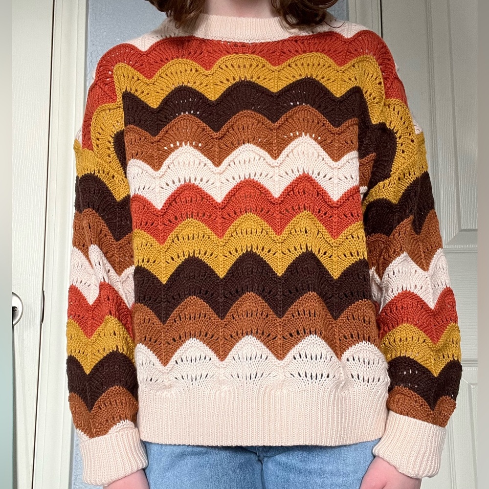 cider chevron patterned sweater